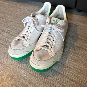Adidas Rod Laver White Lucky Green Sneakers Sz 9.5